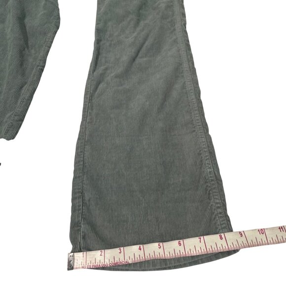 Amo Willa High Rise Slim Flare Full Length Corduroy Pants Size 27 green New $253 - Picture 8 of 11